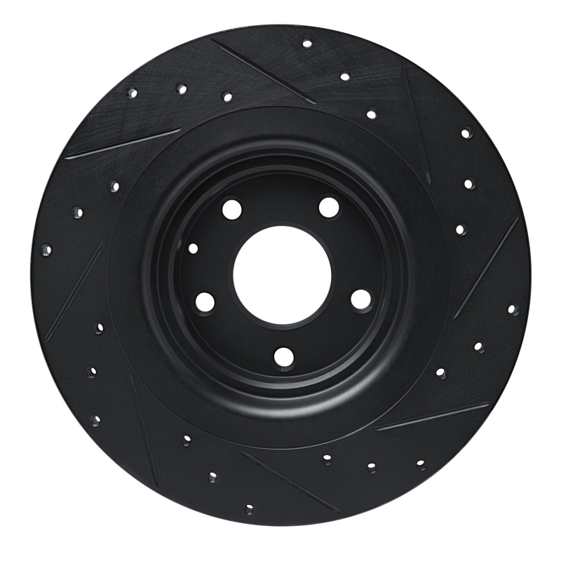 Mazda CX-9 Brake Rotor (1) - Rear Left - R1 Concepts - Drilled & Slotted - Black - `16-`23